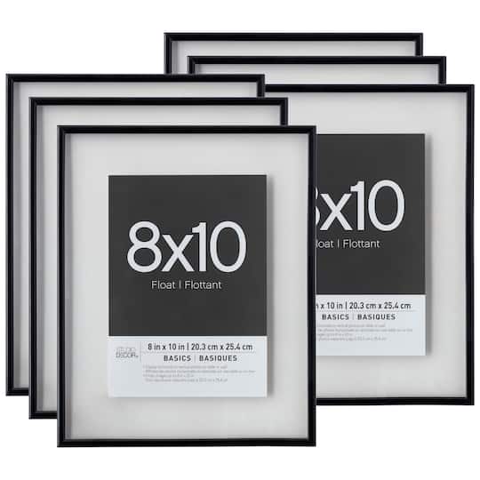 6 Pack: Black Thin 8&#x22; x 10&#x22; Float Frame, Basics by Studio D&#xE9;cor&#xAE;